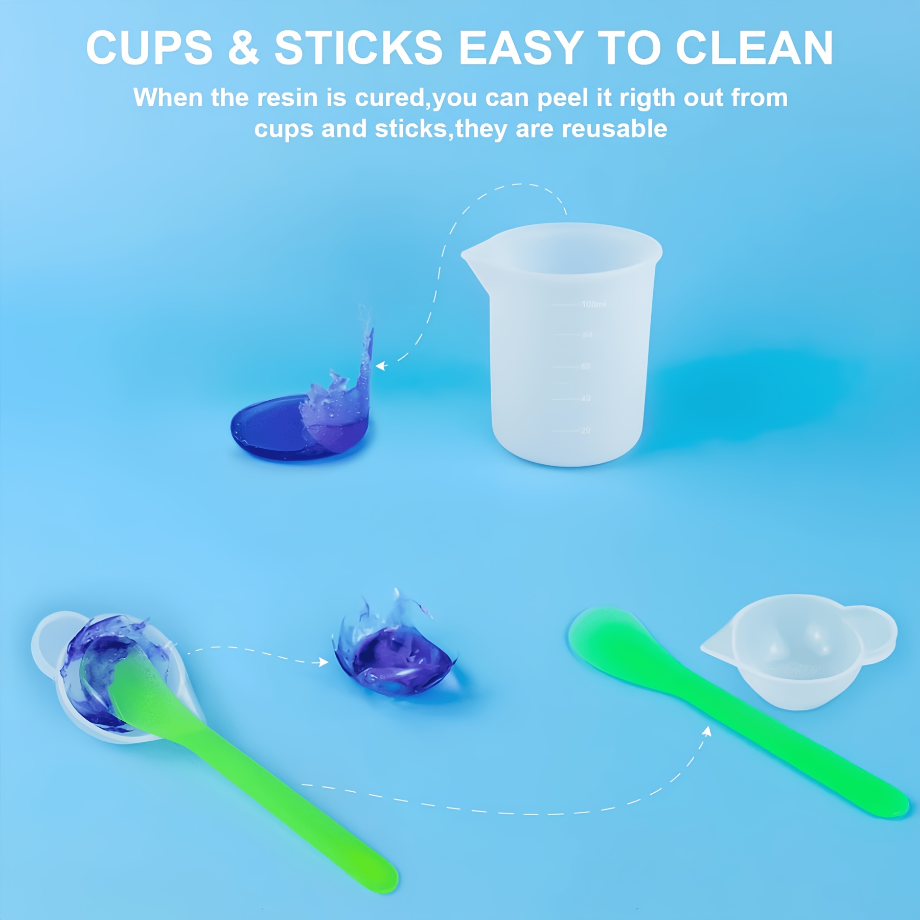 21個/セット シリコン樹脂鋳造金型ツールキット、21個 シ - Resin Mixing Cup のレビューと価格