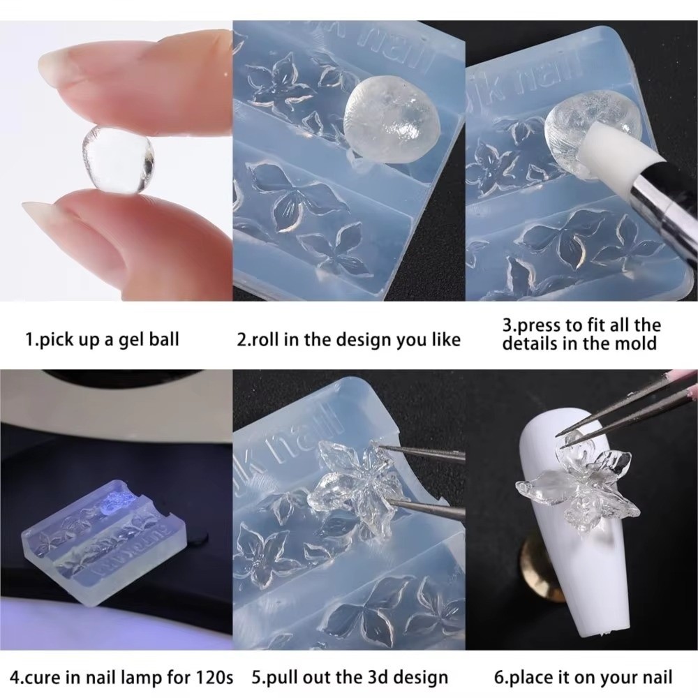 新しい3個セット3Dネイルモールド彫刻テンプレートDIYネイ - Resin Art Templates Free のレビューと価格