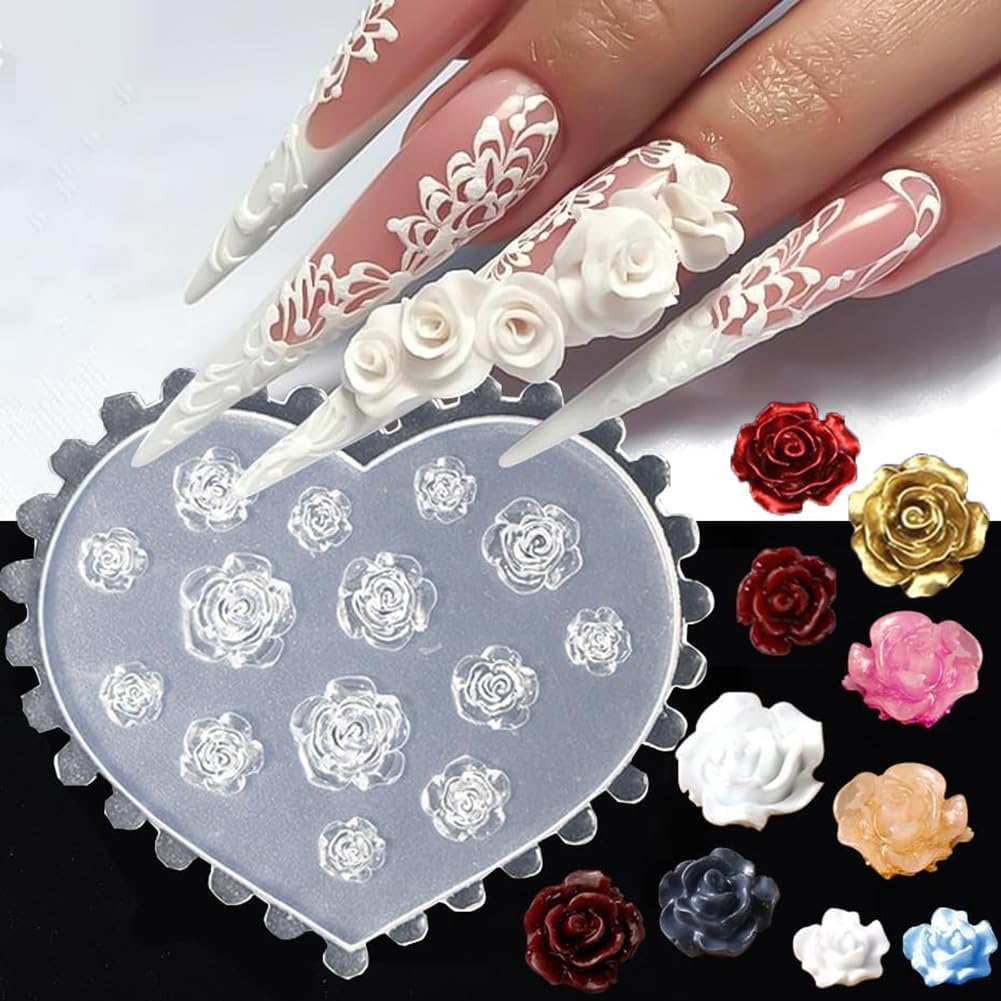 3D 花ネイルモールドシリコーンネイルツールローズ椿花ネイル - Resin Art Templates Free のレビューと価格