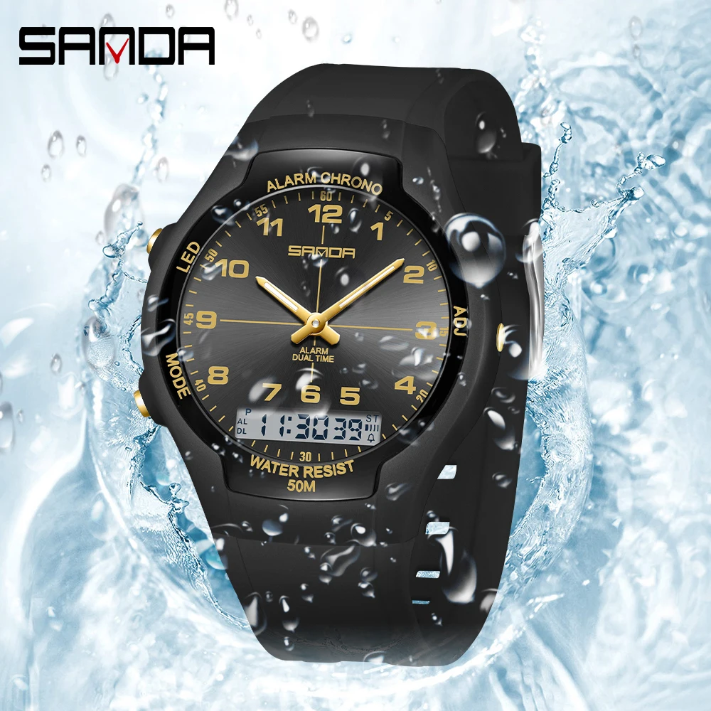SANDA 6320 新しいスポーツ防水女性用腕時計デジタル - Resin Art Underwater のレビューと価格
