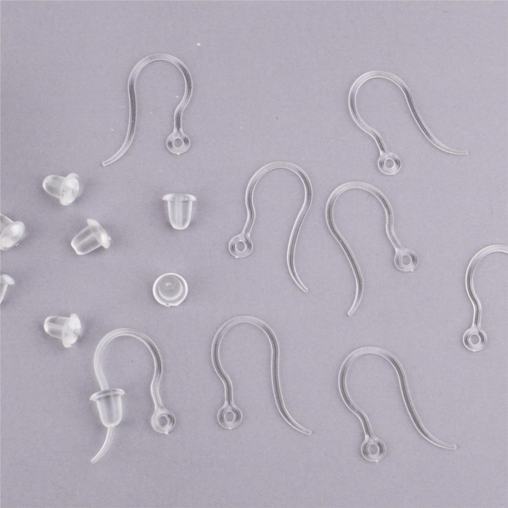 40個の透明なプラスチック製イヤリングフック、ループ付きイヤ - Resin Art Jewelry Kit のレビューと価格