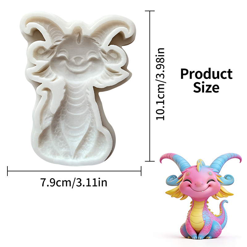 かわいい小さなドラゴンのシリコン型、再利用可能な樹脂型、粘土 - Resin Art Clay のレビューと価格