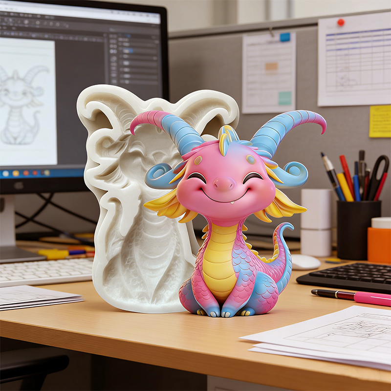 かわいい小さなドラゴンのシリコン型、再利用可能な樹脂型、粘土 - Resin Art Clay のレビューと価格