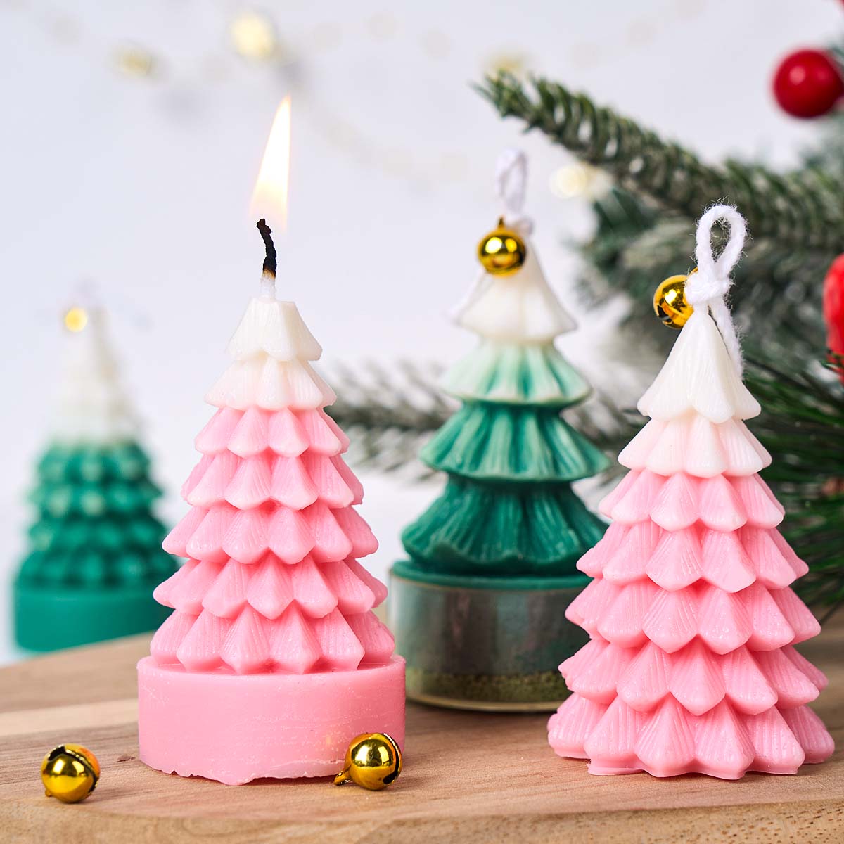 3D クリスマスツリーシリコーンキャンドルモールド DIY  - Xmas Resin Art のレビューと価格