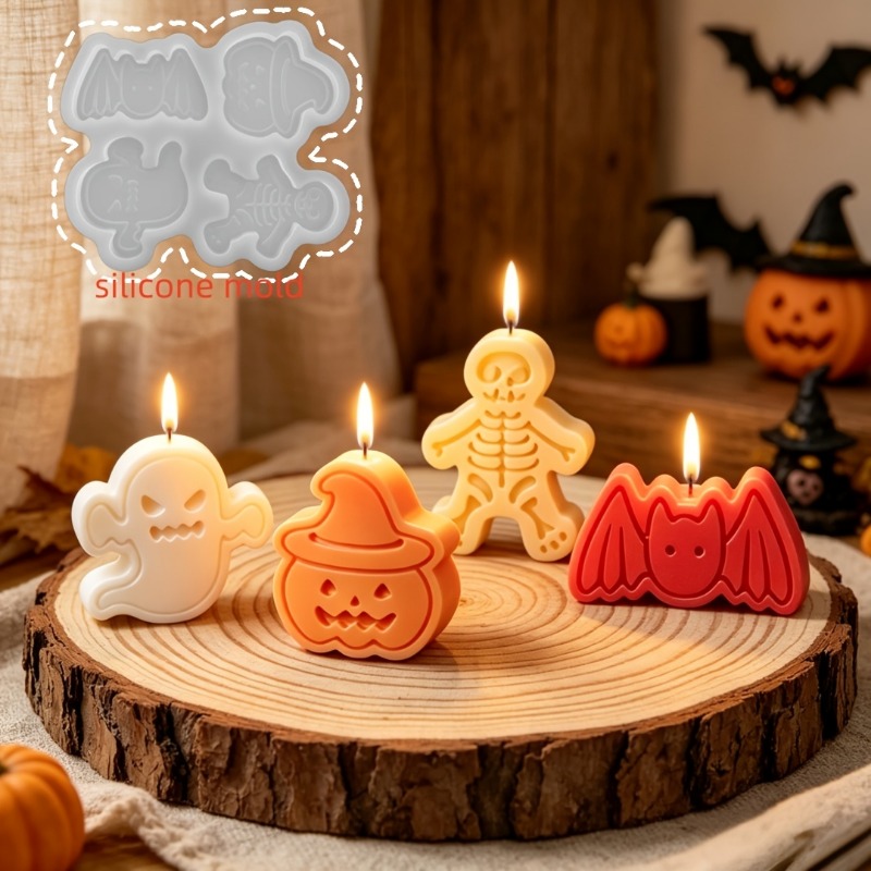 4つの空洞を持つシリコン樹脂型セット。DIY粘土の幽霊、カボ - Resin Art Clay のレビューと価格