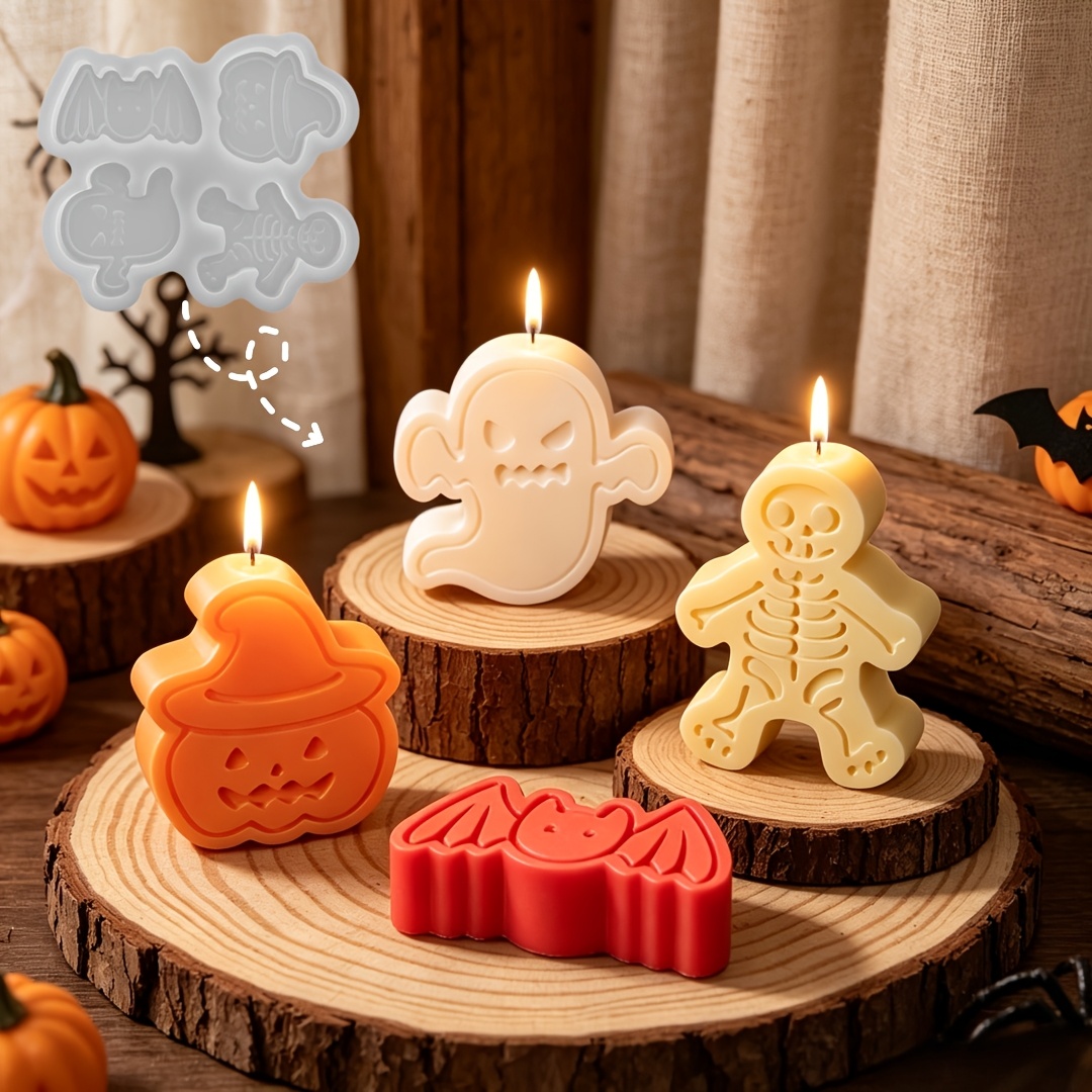 4つの空洞を持つシリコン樹脂型セット。DIY粘土の幽霊、カボ - Resin Art Clay のレビューと価格