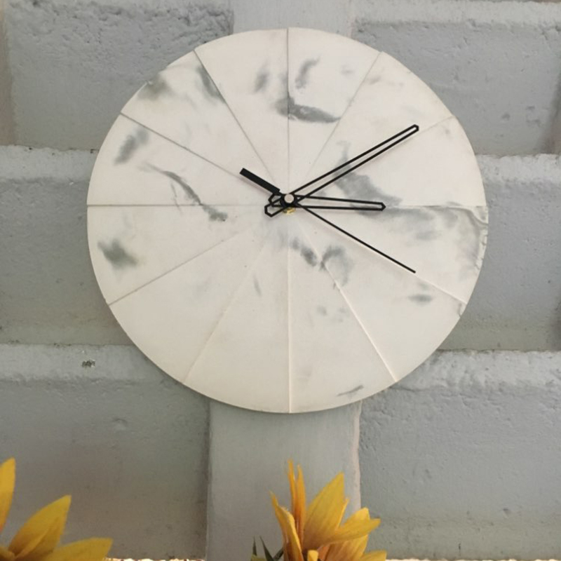 丸型コンクリート壁時計,居間,寝室,六角形,セメント,石膏, - Resin Art Clock のレビューと価格