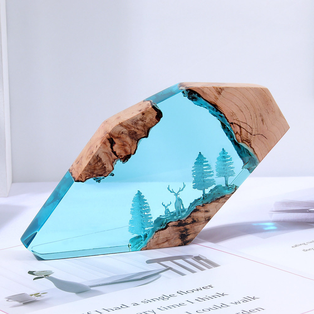 森の妖精鹿デスクトップアート、パーソナライズされた発光オーナ - Resin Art Baby のレビューと価格