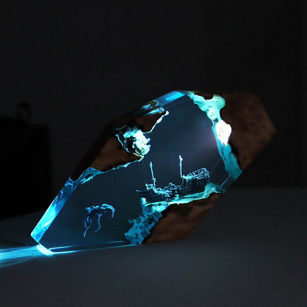 森の妖精鹿デスクトップアート、パーソナライズされた発光オーナ - Resin Art Baby のレビューと価格