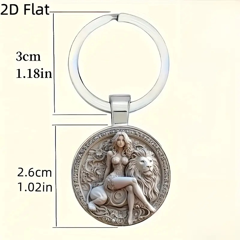 2Dのユニークなヨーロッパ風の女神とライオンのデザイン、そし - Resin Art Design Keychain のレビューと価格