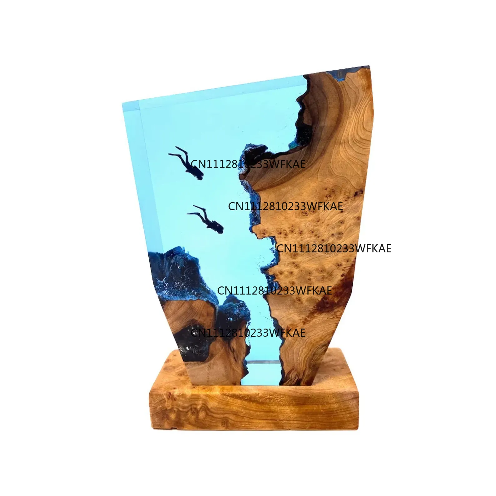 水中世界バイオレジンデスクランプ、潜水洞窟探検テーマUSB充 - Resin Art Underwater のレビューと価格